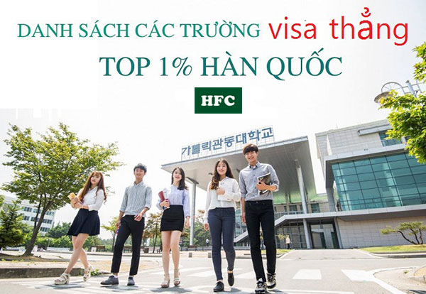 Danh sách các trường visa thẳng Hàn Quốc năm 2019